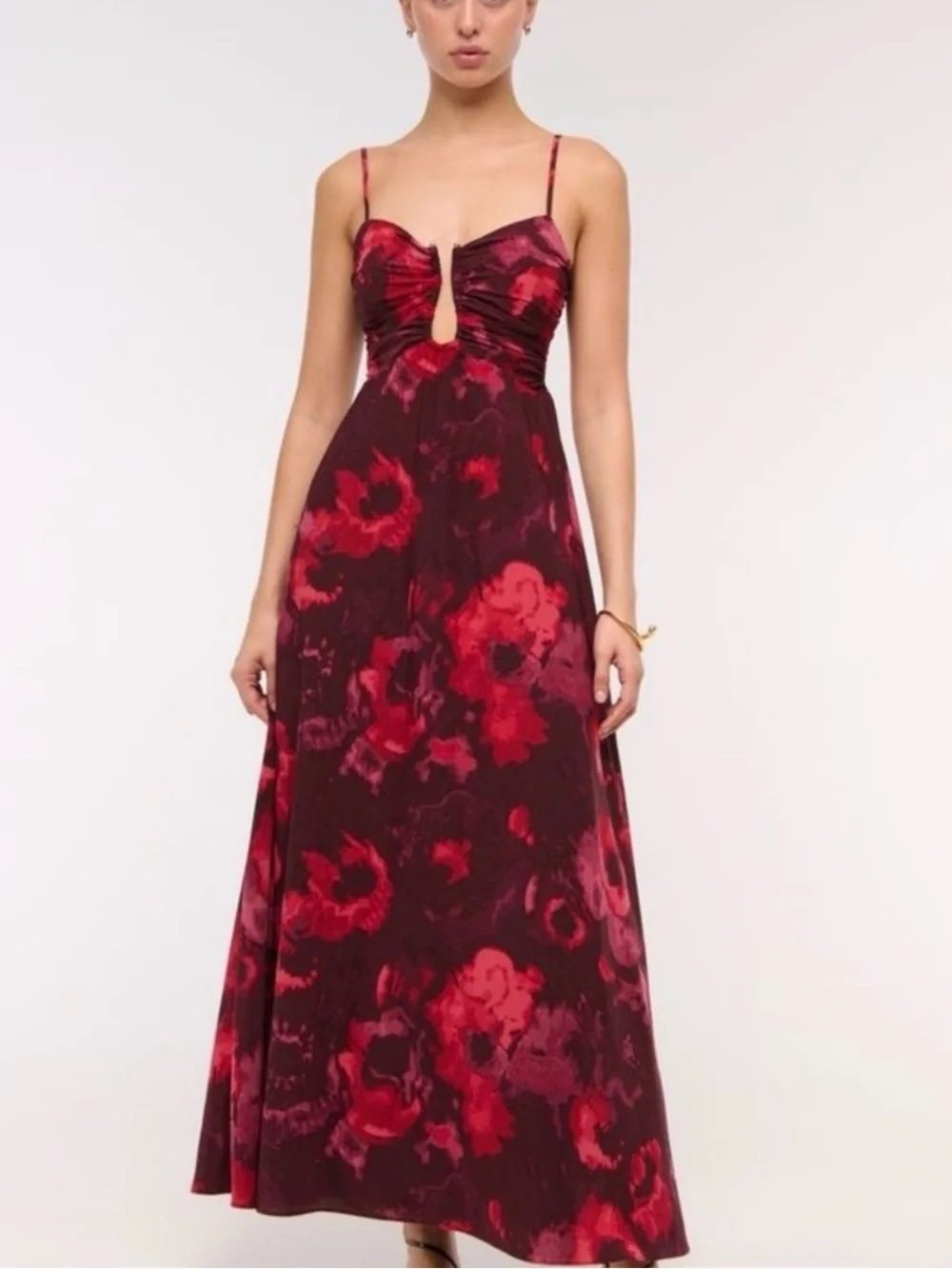Red Floral Maxi Dress